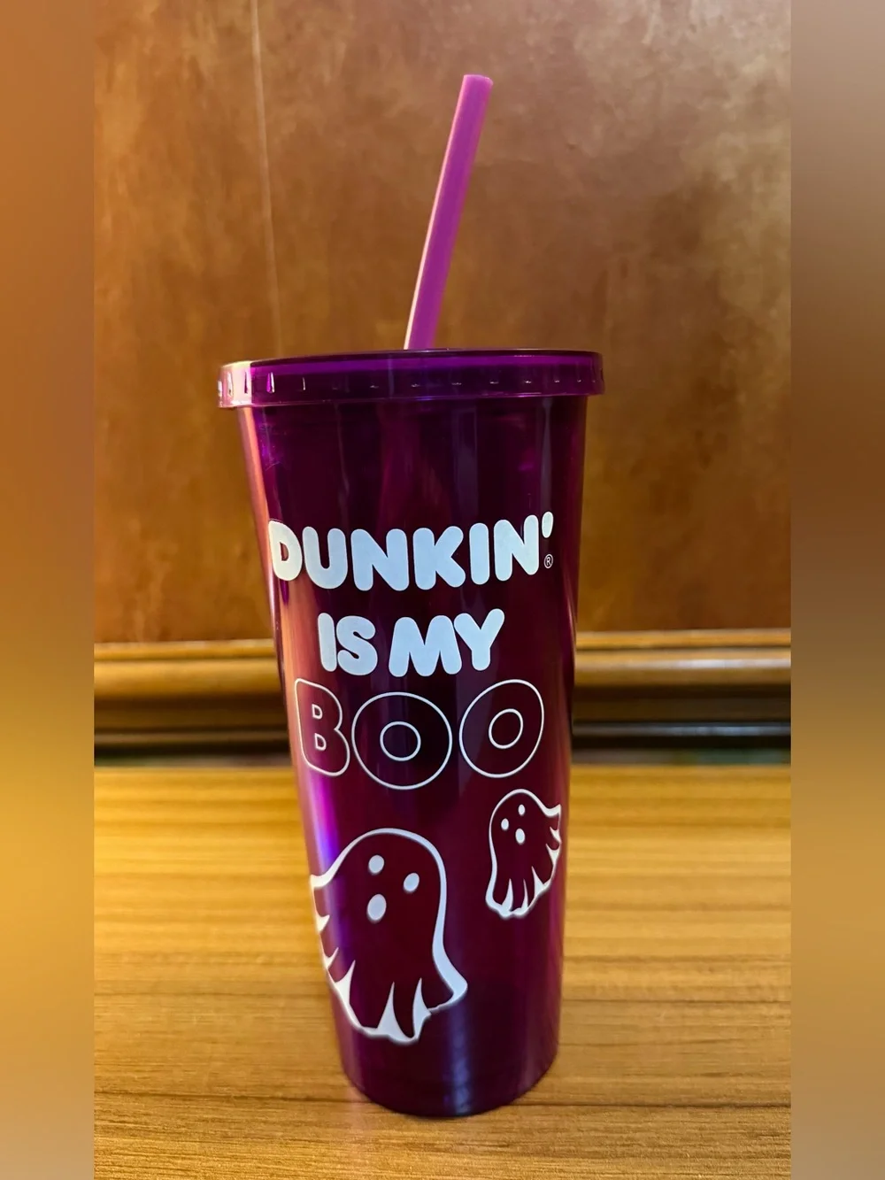 Dunkin Halloween Tumbler 24oz “Dunkin’ Is My Boo” Ghost Cold Cup w/ Lid & Straw